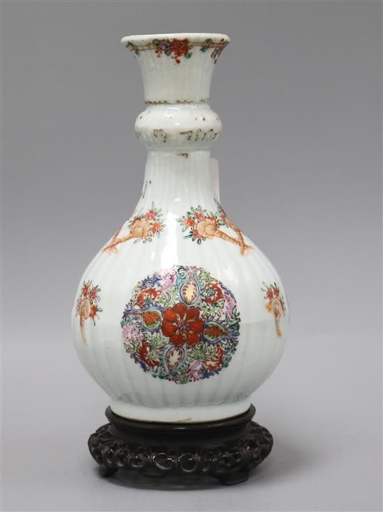 A Chinese famille rose guglet, Yongzheng period Height 24cm excluding stand